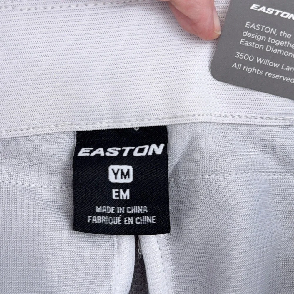 Easton Pro+ Baseball Pants Youth Medium YM 100% Polyester Grey